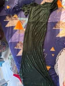 Emerald Green Sequin Maxi Dress