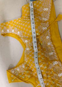 Brand New Yellow Embellished Indo western