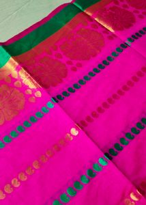 Beautiful Rose Colour Cotton Silk Saree