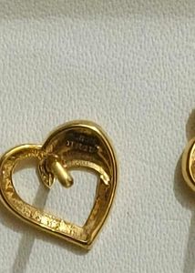 Heart Shaped Gold Earrings 18 carat