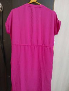 💗 Fuchsia Pink Shirt Dress – Rio