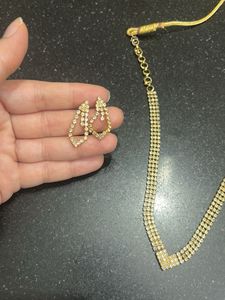 Elegant Rhinestone Necklace &amp; Earring Set