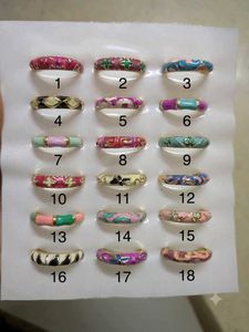 Set of Colorful Enamel Rings