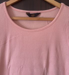 Pink Ribbed Tee