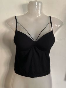 Black Strappy Crop Top