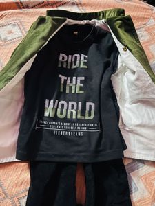 party wear Stylish Green Velvet Jacket 3 pic set