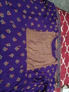 Purple Printed anarkali kurti