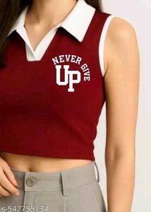 Green Collared Crop Top