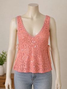 Sparkly Sequin V-Neck Tank Top