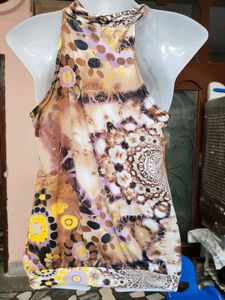 Halter Neck Abstract Floral Print top