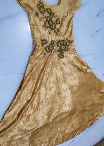 Elegant Gold Embroidered Gown