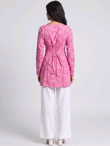 Nishorama Jasmin Pink Full Sleeve Kurti