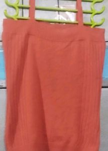 Orange Knit Sleeveless Top