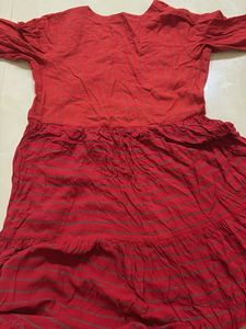 Red Embroidered Kurta