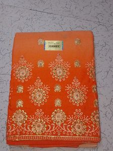 Orange Embroidered Kurta Set