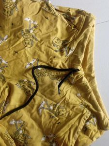 Yellow Robot Print Shorts