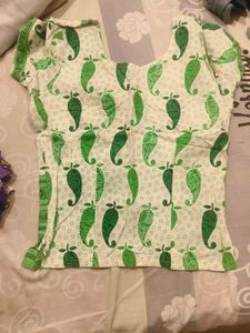 Green Paisley Print Blouse