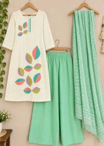 Elegent Leaf design Kurta Set 🌸