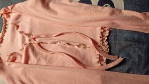 Cute Pink Tie-Front Cardigan