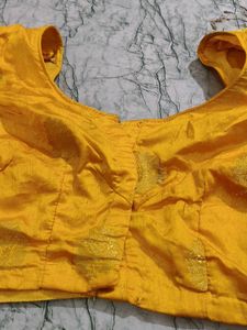 Vibrant Yellow Brocade Blouse
