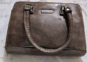 Stylish Brown Faux Leather Handbag