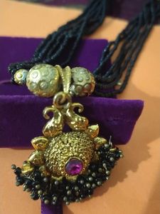 kolhapuri Traditional Indian Black Bead Necklace