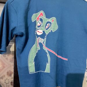 Cute Blue T-Shirt with Dog Graphic