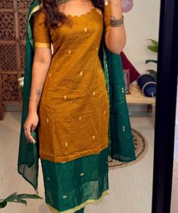 Mustard Yellow Kurta Set with Dupatta