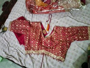 Stunning Red &amp; Yellow Lehenga Choli