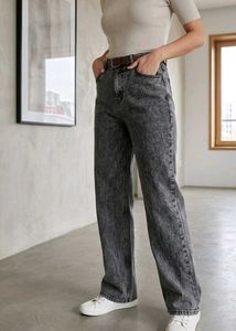 Stylish Acid Wash Wide Leg Jeans