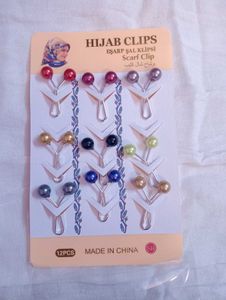 Elegant Pearl Hijab Clips - Set of 9