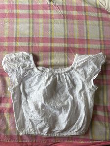 Classic Broderie Off the Shoulder top