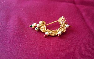 Gold Tone Beaded Nose Ring