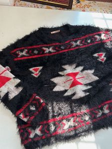 Cozy Aztec Print Fuzzy Sweater