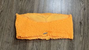 Orange Smocked Tube Top