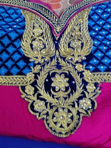 Beautiful Pink and Blue Anarkali Suit