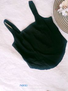Black Corset Style Tank Top