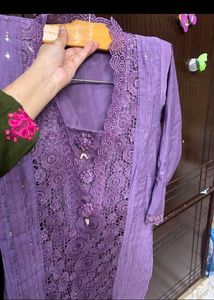 Elegant Purple Lace Kurta