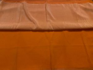 Elegant Orange Saree with Golden Border and  uns