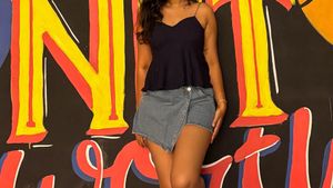 Stylish Navy Blue Peplum Top