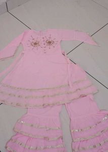 Adorable Pink Girls' Ethnic Dress