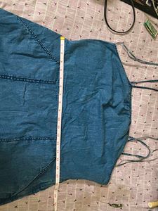 Blue Denim Sundress with Pockets