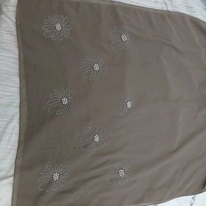 Elegant Embellished Floral Scarf With Beadwork