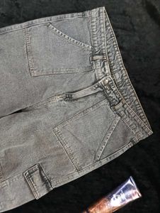 Grey Baggy Cargo Jeans