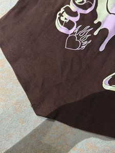 Girls Brown Graphic Tank Top
