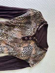 Leopard Print Long Sleeve Top