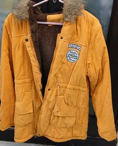 Women's Yellow Fur Lined Jacket - XL - New
