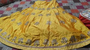 Stunning Yellow Embroidered Lehenga Skirt