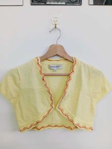 Chic Yellow Cropped Bolero