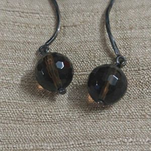 92.5 Elegant Smoky Quartz Drop Earrings